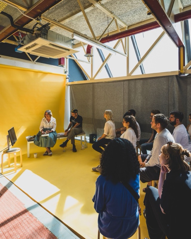 A talk in one of the studios